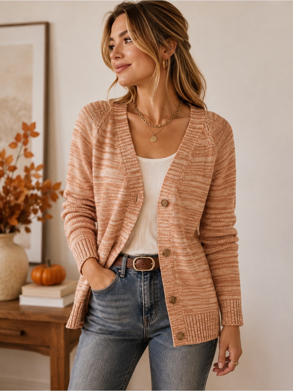 Joe Fresh Marled Knit Cardigan — Size Small